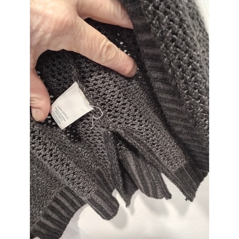 Mudd Womens Charcoal Gray Knit Open Front Cardigan Sweater L - Picture 6 of 8
